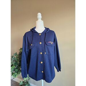 Janeve Shacket Navy Sz L Military theme